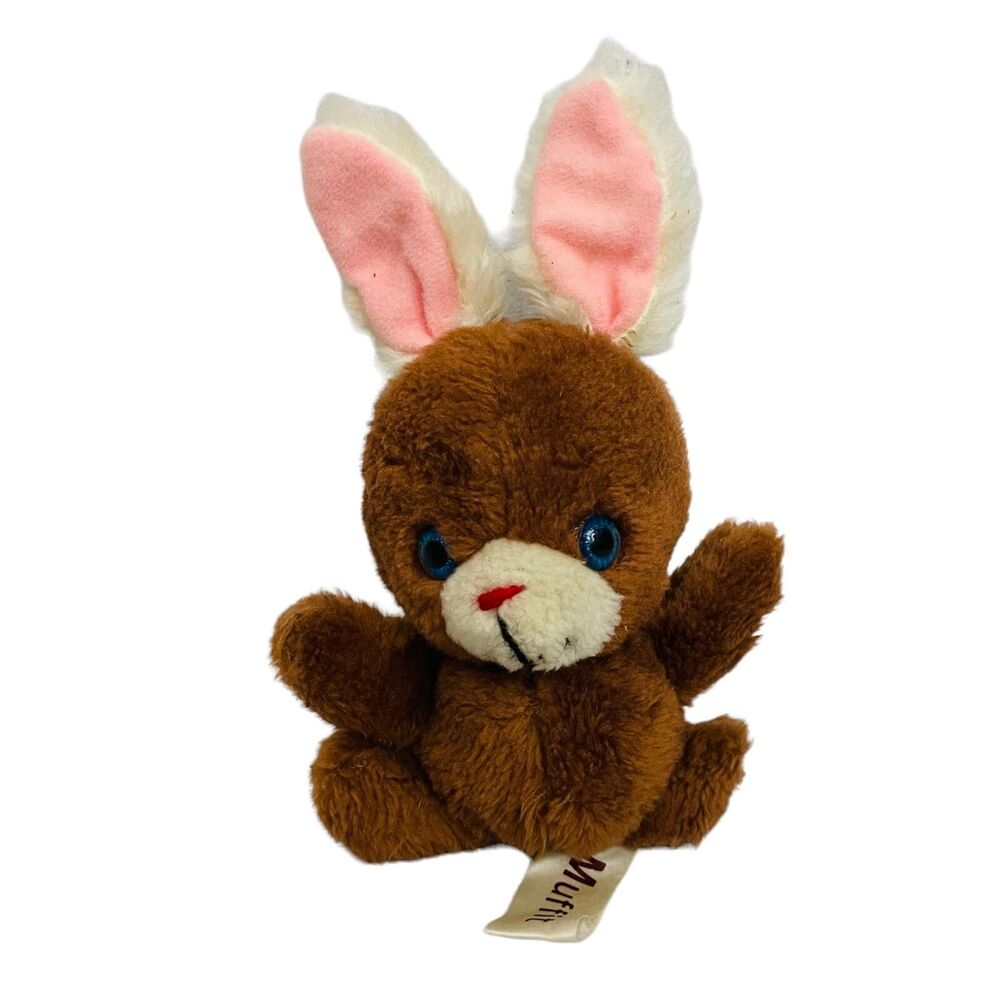 Russ Berrie Muffit Bunny Rabbit Plush Stuffed Toy 1977 Ground Nut Shells 9”